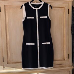 Sincerely Jules Black and White Classic Sleeveless sweater Dress-NWT-size M